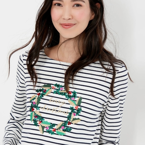 Joules Sequin Wreath Top - Picture 8 of 10